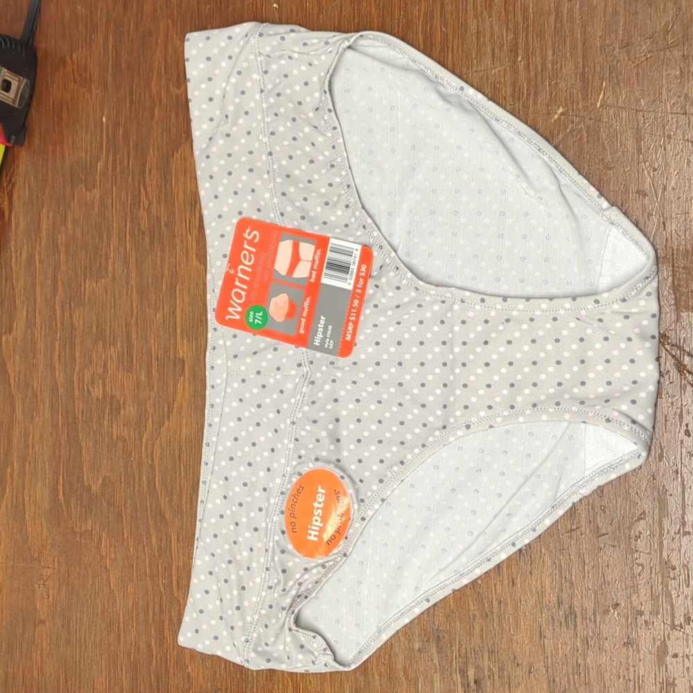 Warner's Women's No Pinch No Problem HIPSTER Panties polka dot panty #5638 nwt